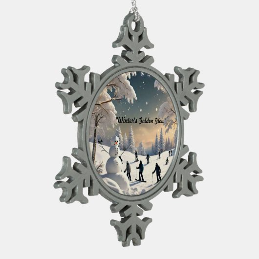 "Gefluister van de winter" Tin Sneeuwvlok Ornament (Links)