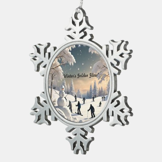 "Gefluister van de winter" Tin Sneeuwvlok Ornament (Rechts)