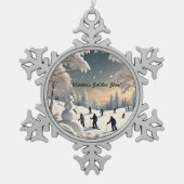 "Gefluister van de winter" Tin Sneeuwvlok Ornament (Voorkant)