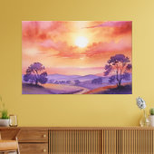 "Gefluister van de zonsondergang" Canvas Afdruk (Insitu (Woonkamer))