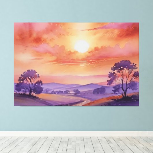"Gefluister van de zonsondergang" Canvas Afdruk (Insitu (Houten vloer))
