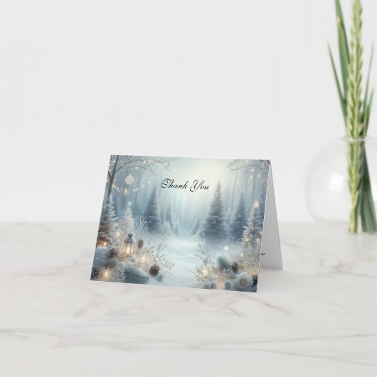 Gefluister van een winterzonnewende bedankkaart (Voorkant)