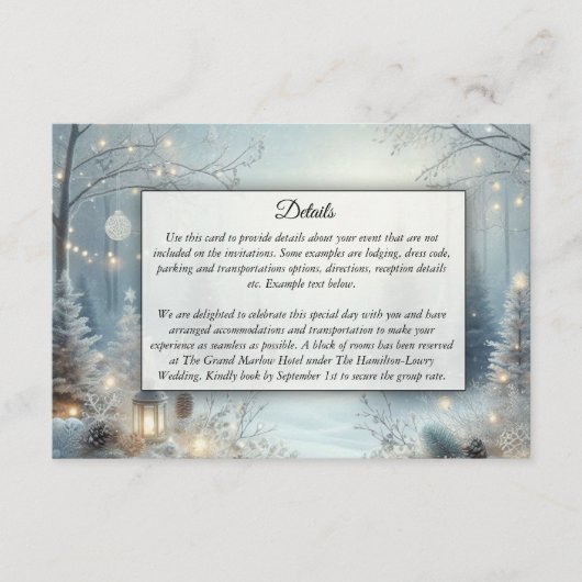 Gefluister van een winterzonnewende informatiekaartje (Voorkant)