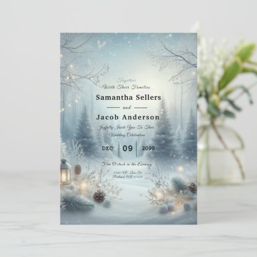 Gefluister van een winterzonnewende kaart (Staand voorkant)