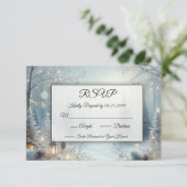 Gefluister van een winterzonnewende RSVP kaartje (Staand voorkant)