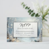 Gefluister van een winterzonnewende RSVP kaartje (Staand voorkant)