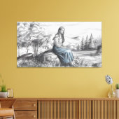 "Gefluister van Natuur: een moment van rust" 🌿🌸 Canvas Afdruk (Insitu (Woonkamer))