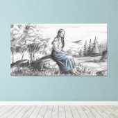 "Gefluister van Natuur: een moment van rust" 🌿🌸 Canvas Afdruk (Insitu (Houten vloer))