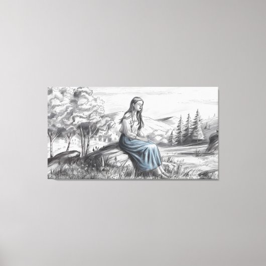 "Gefluister van Natuur: een moment van rust" 🌿🌸 Canvas Afdruk (Voorkant)