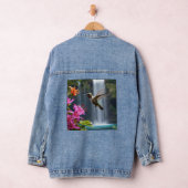 "Gefluister van Natuur: Kolibrie, Waterval, Denim Jacket (Hangar)