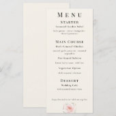 Gefluisterde Bloemblaadjes Elegant Minimalistisch Menu (Voorkant / Achterkant)
