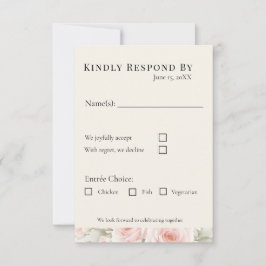 Gefluisterde Bloemblaadjes Elegante Minimalistisch RSVP Kaartje