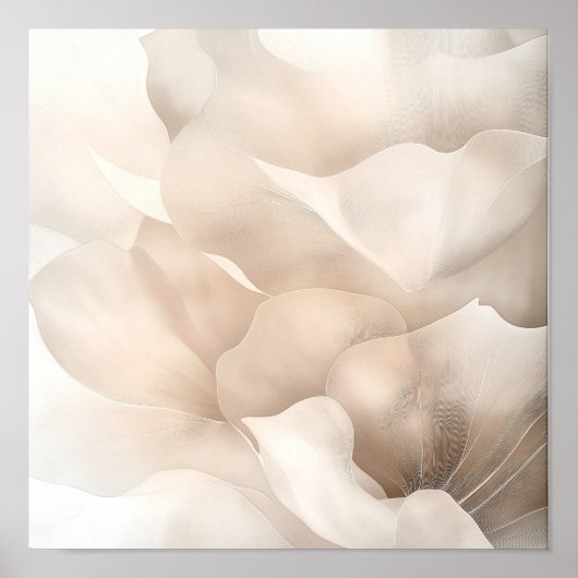 Gefluisterde Bloemblaadlagen – Abstracte Bloei #1 Poster (Voorkant)