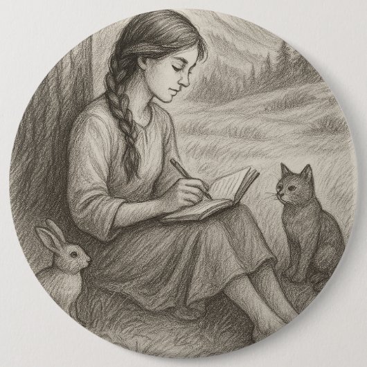 Gefluisterde herinneringen ronde button 6,0 cm (Voorkant)