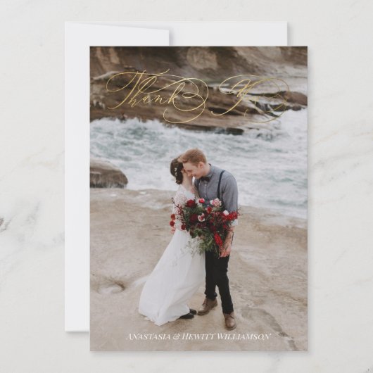 Gefluoreerde kalligrafie Weddenschap Bedankt (Voorkant)