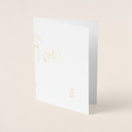 Gefluste Eucalyptus Wedding Gold Foil uitnodiging (Voorkant)