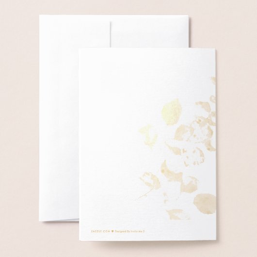 Gefluste Eucalyptus Wedding Gold Foil uitnodiging (Met envelop)