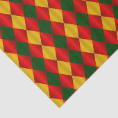 Gefluste Harlequin-Red-Green-Gold-WEEFSUE WRAP PAP Tissuepapier (Detail)