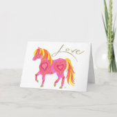 Gefluste kaart roze Love Horse van Sherry Jarvis (Voorkant)
