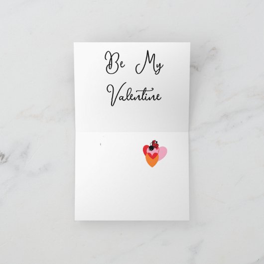 Gefluste vakantiekaart: Love Bug Valentijn Feestdagen Kaart (Binnen)