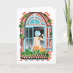 Gefluteerd Wenskaart "Watering Planten Kaart