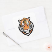 Gefocuste Tijger Illustratie Vierkante Sticker (Envelop)