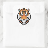 Gefocuste Tijger Illustratie Vierkante Sticker (Tas)