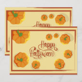 Gefombardeerd wenskaart Happy Halloween-typografie Feestdagenkaart (Voorkant / Achterkant)