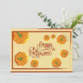 Gefombardeerd wenskaart Happy Halloween-typografie Feestdagenkaart (Staand voorkant)