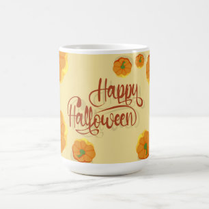 Gefombardeerd wenskaart Happy Halloween-typografie Koffiemok