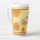 Gefombardeerd wenskaart Happy Halloween-typografie Latte Mok (Linkerhoek)