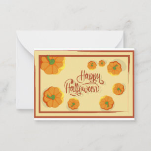Gefombardeerd wenskaart Happy Halloween-typografie Notitiekaartje