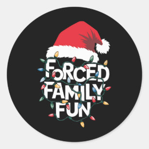 Geforceerd Familie Fun Sarcastische Kerst Grappig Ronde Sticker