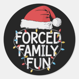 Geforceerd Familiefun Sarcasme Kerst Grappig  Ronde Sticker