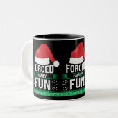Geforceerde Humor voor kerstmis Tweekleurige Koffiemok (Voorkant links)
