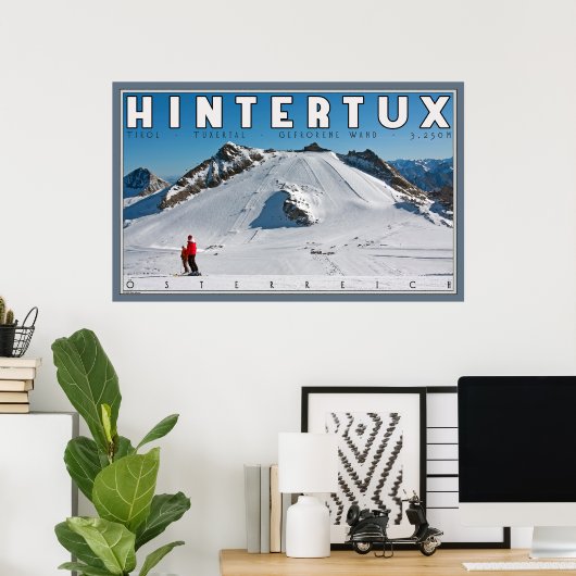 Geforene Wand bij Hintertux Poster (Thuiskantoor)
