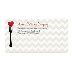 GeForked Heart Restaurant/Catering Shipping Etiket