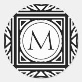 Geformmeerd monogram ronde sticker (Voorkant)