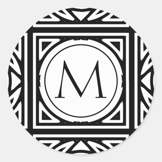 Geformmeerd monogram ronde sticker (Voorkant)