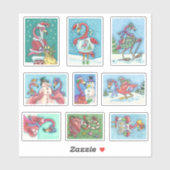 GEFORMULEERDE FUNNY PINK FLAMINGO CHRISTMAS BIRDS STICKER (Vel)