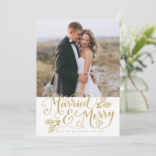 Geforriteerd & leuk Foto: Gold Feestdagenkaart (Staand voorkant)