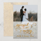 Geforriteerde en liefhebbende Faux Gold Foil & Whi Feestdagenkaart (Voorkant / Achterkant)