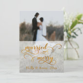 Geforriteerde en liefhebbende Faux Gold Foil & Whi Feestdagenkaart (Staand voorkant)
