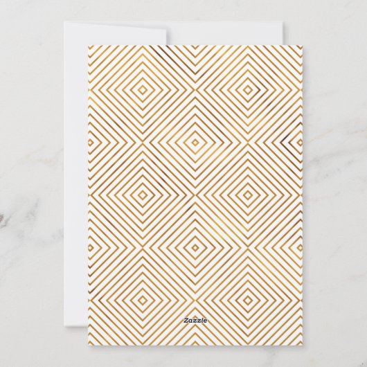 Geforriteerde en liefhebbende Faux Gold Foil & Whi Feestdagenkaart (Achterkant)