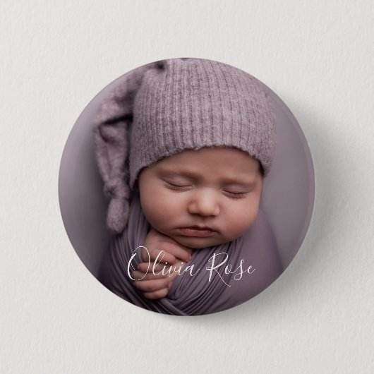 Gefotografeerd en tekst gepersonaliseerd ronde button 5,7 cm (Voorkant)