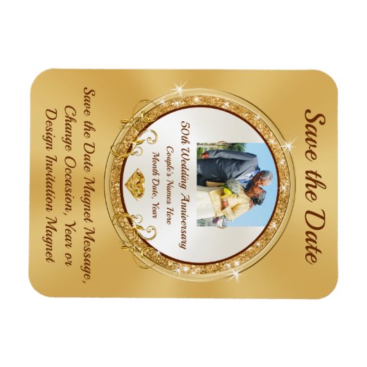 Gefotografeerd Persoonlijk, 50e Verjaardag Save th Magneet (Horizontaal)