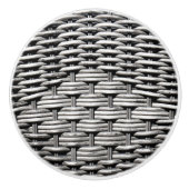 Gefotografeerd vlecht, abstract en boeiend grijs keramische knop (Voorkant)