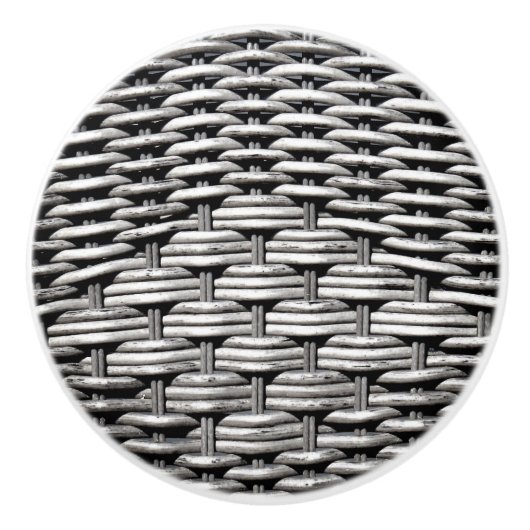 Gefotografeerd vlecht, abstract en boeiend grijs keramische knop (Voorkant)