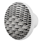 Gefotografeerd vlecht, abstract en boeiend grijs keramische knop (Rechts)