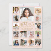 Gefotografeerde Fotocollage Blush Roze Goud Afstud Aankondiging (Voorkant)